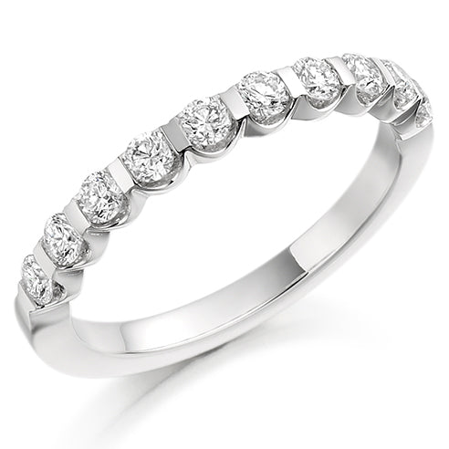 Bar-Set Half Eternity Ring, 0.5ct total (HET1035)