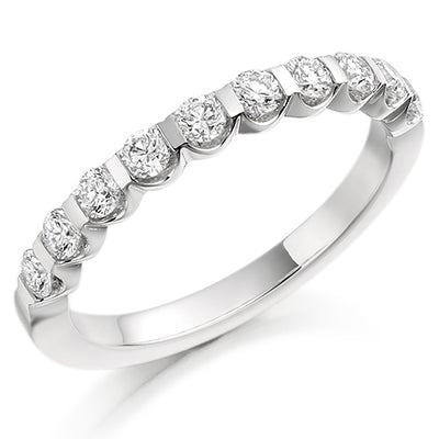 Bar-Set Half Eternity Ring, 0.5ct total (HET1035)