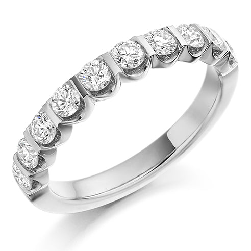 Bar-Set Half Eternity Ring, 0.75ct total (HET1036)