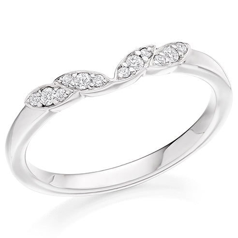Shaped Grain-Set Half Eternity Ring, 0.12ct total (HET10721)