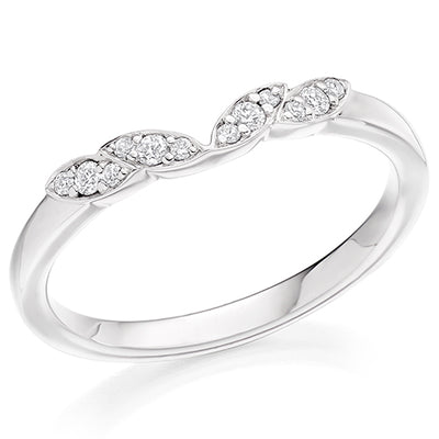 Shaped Grain-Set Half Eternity Ring, 0.12ct total (HET10721)