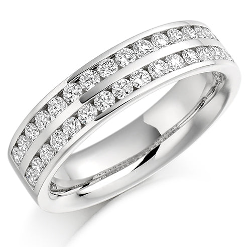 Channel-Set Half Eternity Ring, 0.75ct total (HET1077)