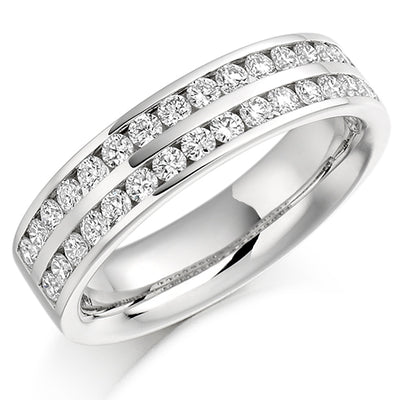 Channel-Set Half Eternity Ring, 0.75ct total (HET1077)