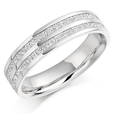 Channel-Set Half Eternity Ring, 0.75ct total (HET1078)