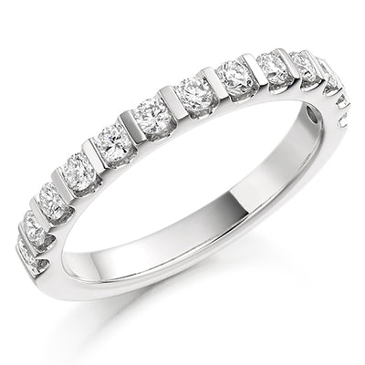 Bar-Set Half Eternity Ring, 0.5ct total (HET1084)