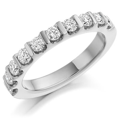 Bar-Set Half Eternity Ring, 0.75ct total (HET1085)