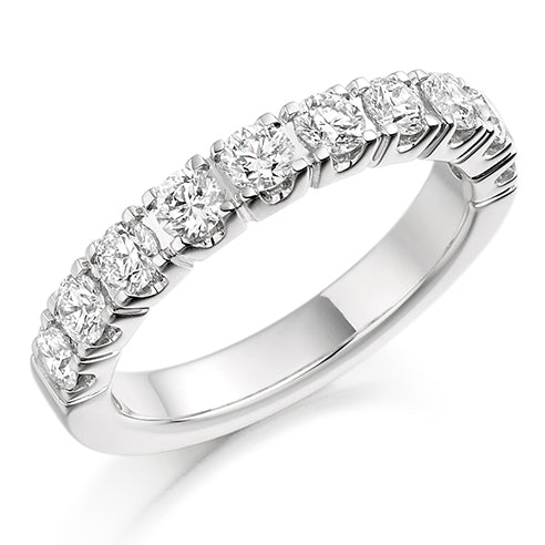 Castle-Claw Half Eternity Ring, 1.0ct total