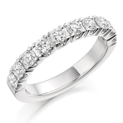 Castle-Claw Half Eternity Ring, 1.0ct total