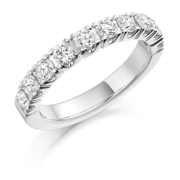 Castle-Claw Half Eternity Ring, 1.0ct total