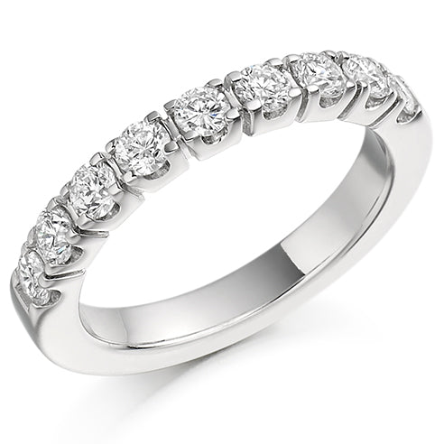 Castle-Claw Half Eternity Ring, 0.75ct total