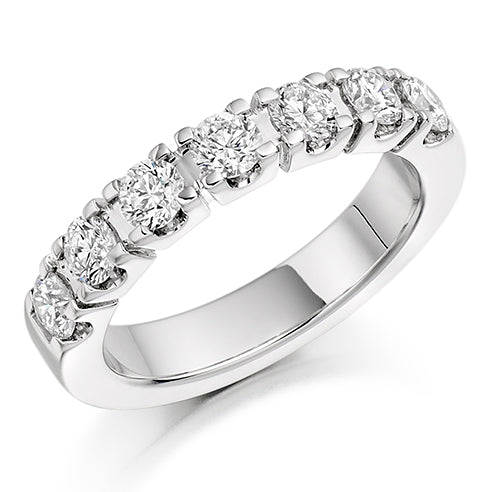 Castle-Claw Half Eternity Ring, 1.0ct total (HET1100)