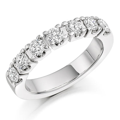 Castle-Claw Half Eternity Ring, 1.0ct total (HET1100)