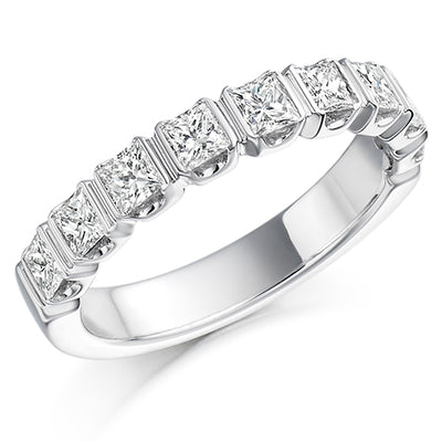 Bar-Set Half Eternity Ring, 1.0ct total (HET1104)