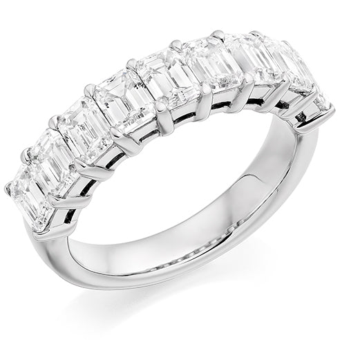 Claw-Set Diamond Half Eternity Ring with Right-Hand, 3.0ct