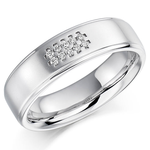 Grain-Set Diamond Half Eternity Ring, 0.06ct