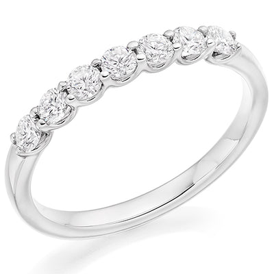 Claw-Set Diamond Half Eternity Ring C, 0.5ct