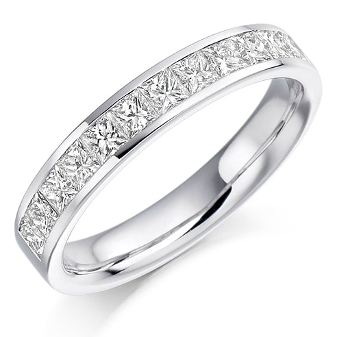 Channel-Set Half Eternity Ring, 0.85ct total