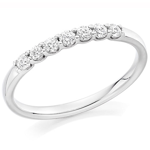 Claw-Set Diamond Half Eternity Ring, 0.25ct