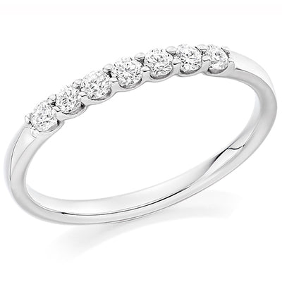 Claw-Set Diamond Half Eternity Ring, 0.25ct