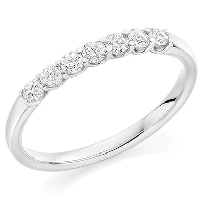 Claw-Set Diamond Half Eternity Ring B, 0.33ct