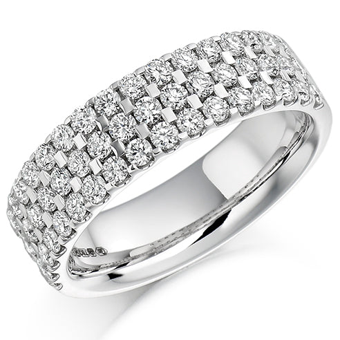 Micro-Claw Half Eternity Ring, 1.05ct total