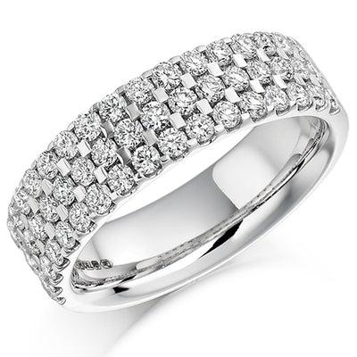 Micro-Claw Half Eternity Ring, 1.05ct total