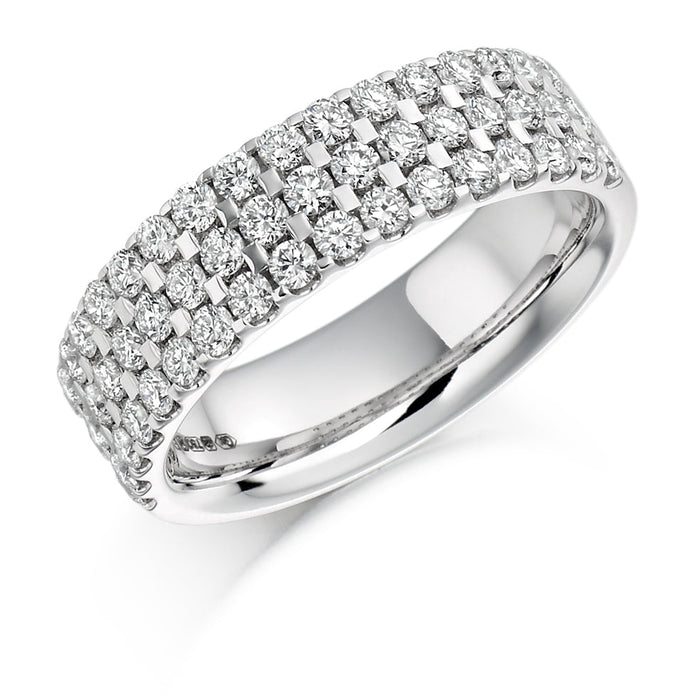 Micro-Claw Half Eternity Ring, 1.05ct total