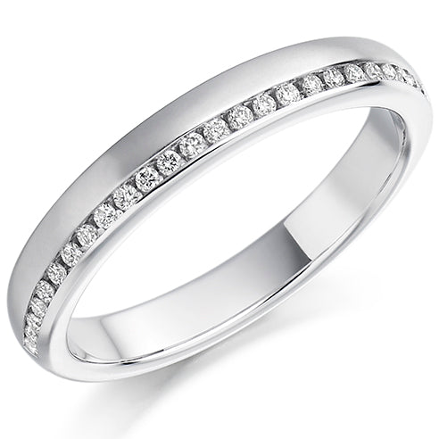 Offset Channel-Set Half Eternity Ring, 0.12ct total (HET1127)
