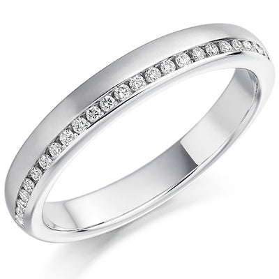 Offset Channel-Set Half Eternity Ring, 0.12ct total (HET1127)