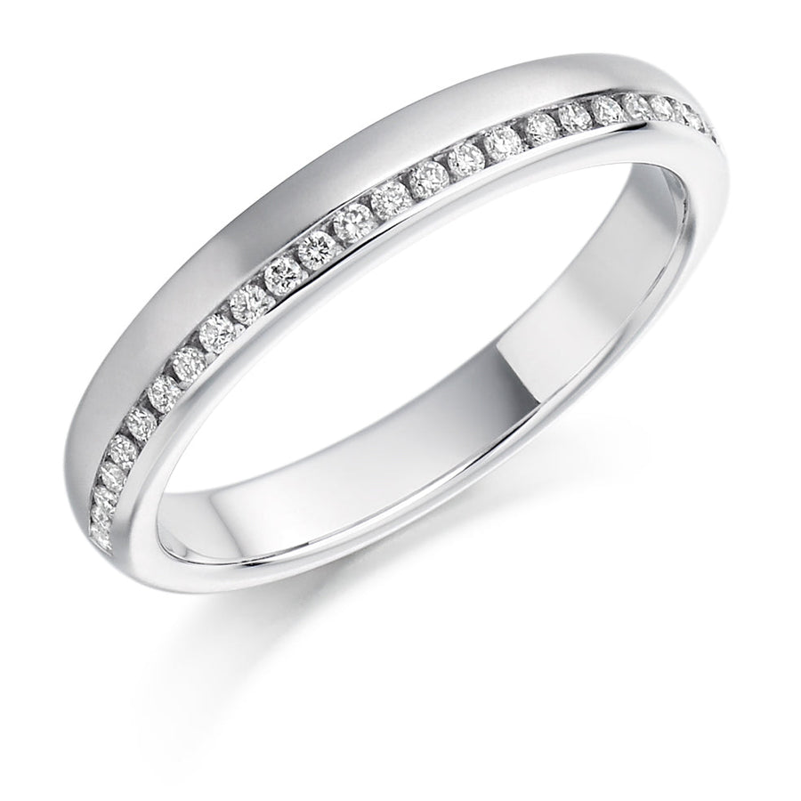 Offset Channel-Set Half Eternity Ring, 0.12ct total (HET1127)