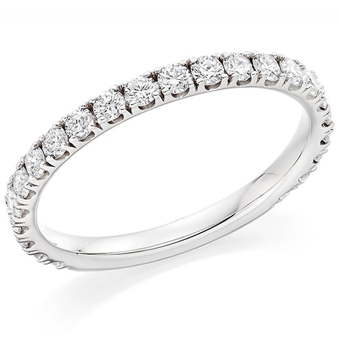 Micro-Claw Diamond Half Eternity Ring B, 0.75ct