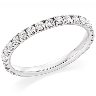 Micro-Claw Diamond Half Eternity Ring B, 0.75ct