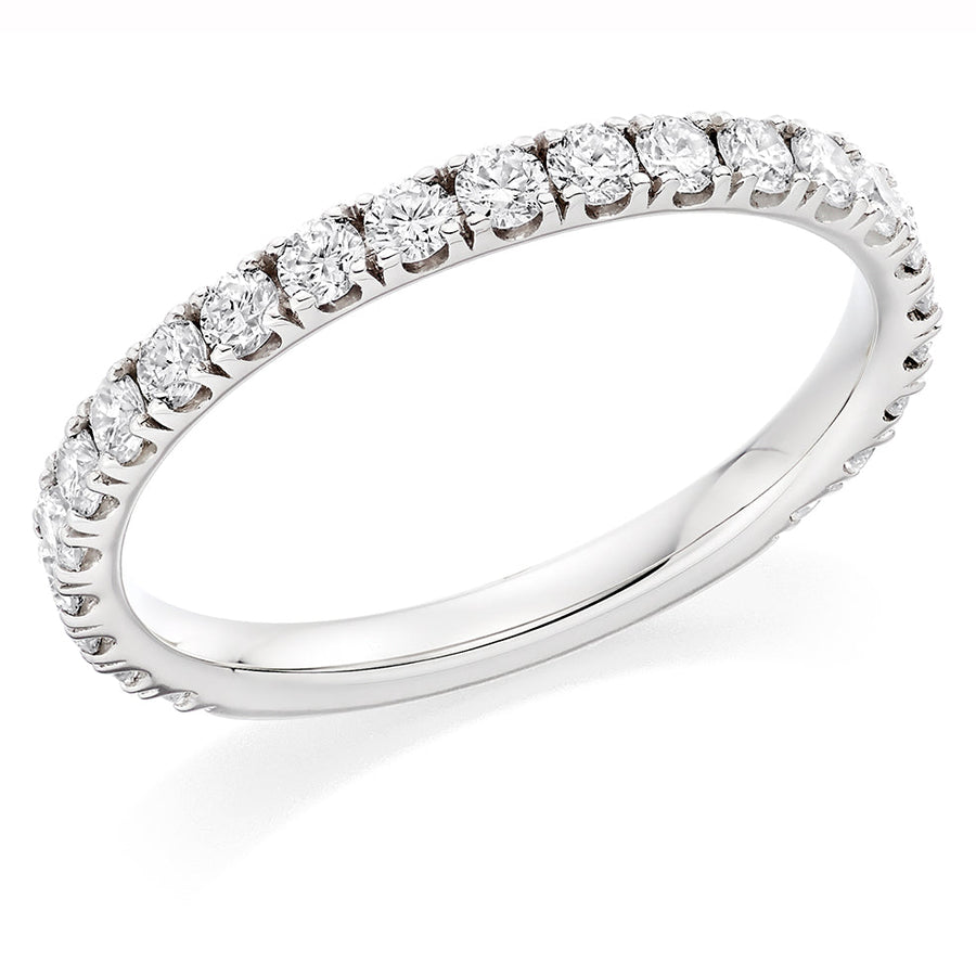 Micro-Claw Diamond Half Eternity Ring B, 0.75ct