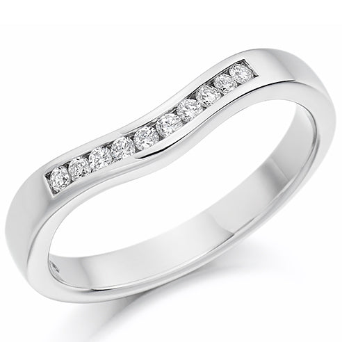 Shaped Channel-Set Half Eternity Ring, 0.12ct total