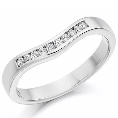 Shaped Channel-Set Half Eternity Ring, 0.12ct total