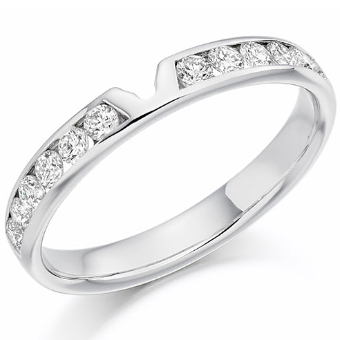 Shaped Channel-Set Half Eternity Ring, 0.41ct total