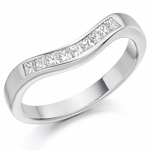 Shaped Channel-Set Half Eternity Ring, 0.35ct total