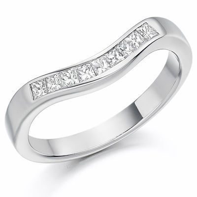 Shaped Channel-Set Half Eternity Ring, 0.35ct total
