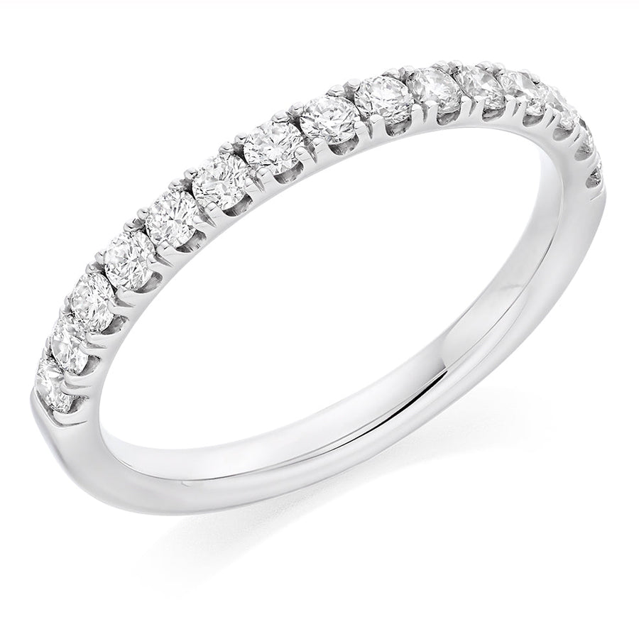 Micro-Claw Diamond Half Eternity Ring, 0.45ct