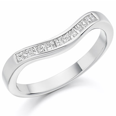 Shaped Channel-Set Half Eternity Ring, 0.25ct total