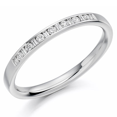 Channel-Set Half Eternity Ring, 0.15ct total (HET1142)