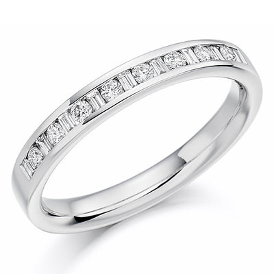 Channel-Set Half Eternity Ring, 0.25ct total (HET1143)