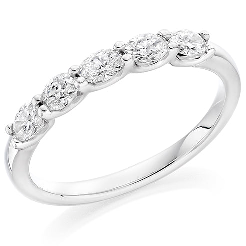 Claw-Set Diamond Half Eternity Ring, 0.5ct