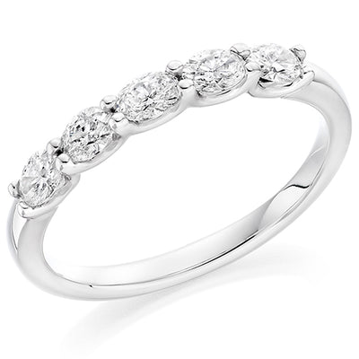 Claw-Set Diamond Half Eternity Ring, 0.5ct