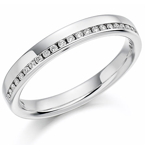 Offset Channel-Set Half Eternity Ring, 0.12ct total