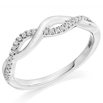 Micro-Claw Diamond Half Eternity Ring, 0.12ct