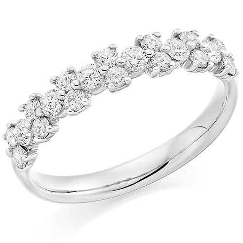 Claw-Set Half Eternity Ring, 0.6ct total