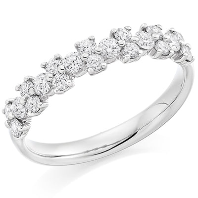 Claw-Set Half Eternity Ring, 0.6ct total