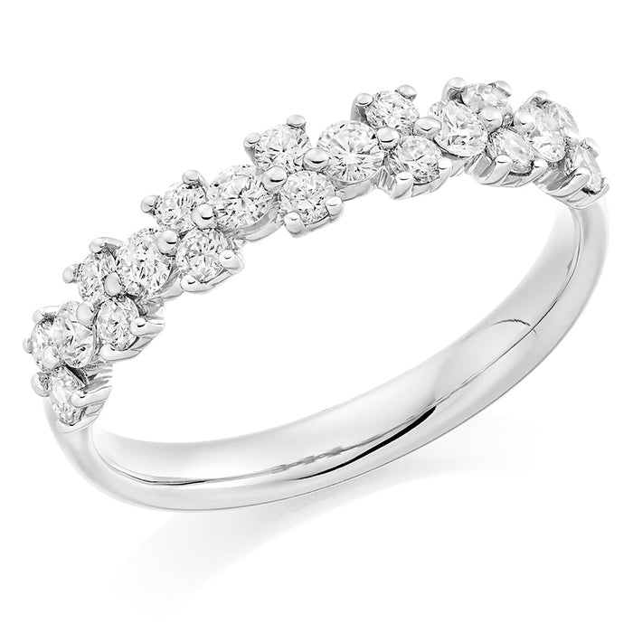 Claw-Set Half Eternity Ring, 0.6ct total