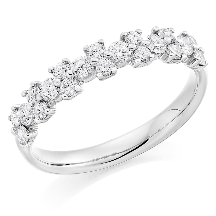 Claw-Set Half Eternity Ring, 0.6ct total